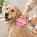 Dog Grooming Brush shown being used gently during a dog bath