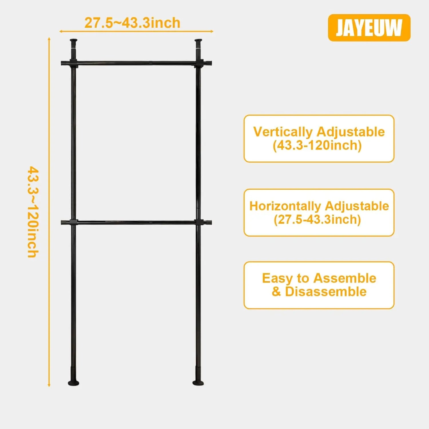 Two-Tier Floor-to-Ceiling Clothes Rack product image