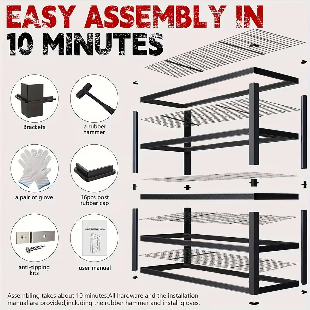 84-Inch Heavy-Duty Metal Storage Rack product image