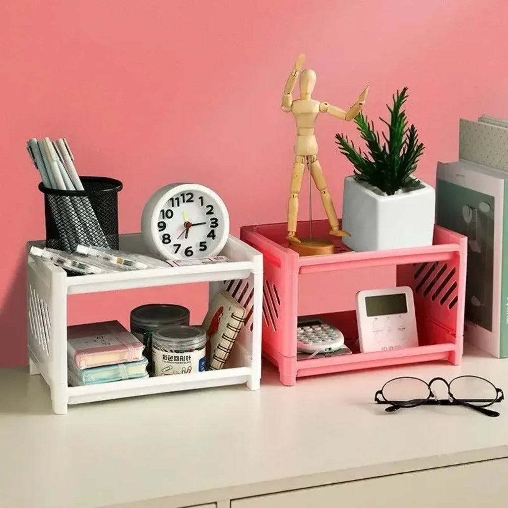 Modern Double-Deck Desk Storage Rack product image