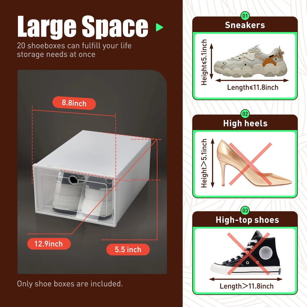 20-Pack Foldable Stackable Shoe Storage Boxes product image