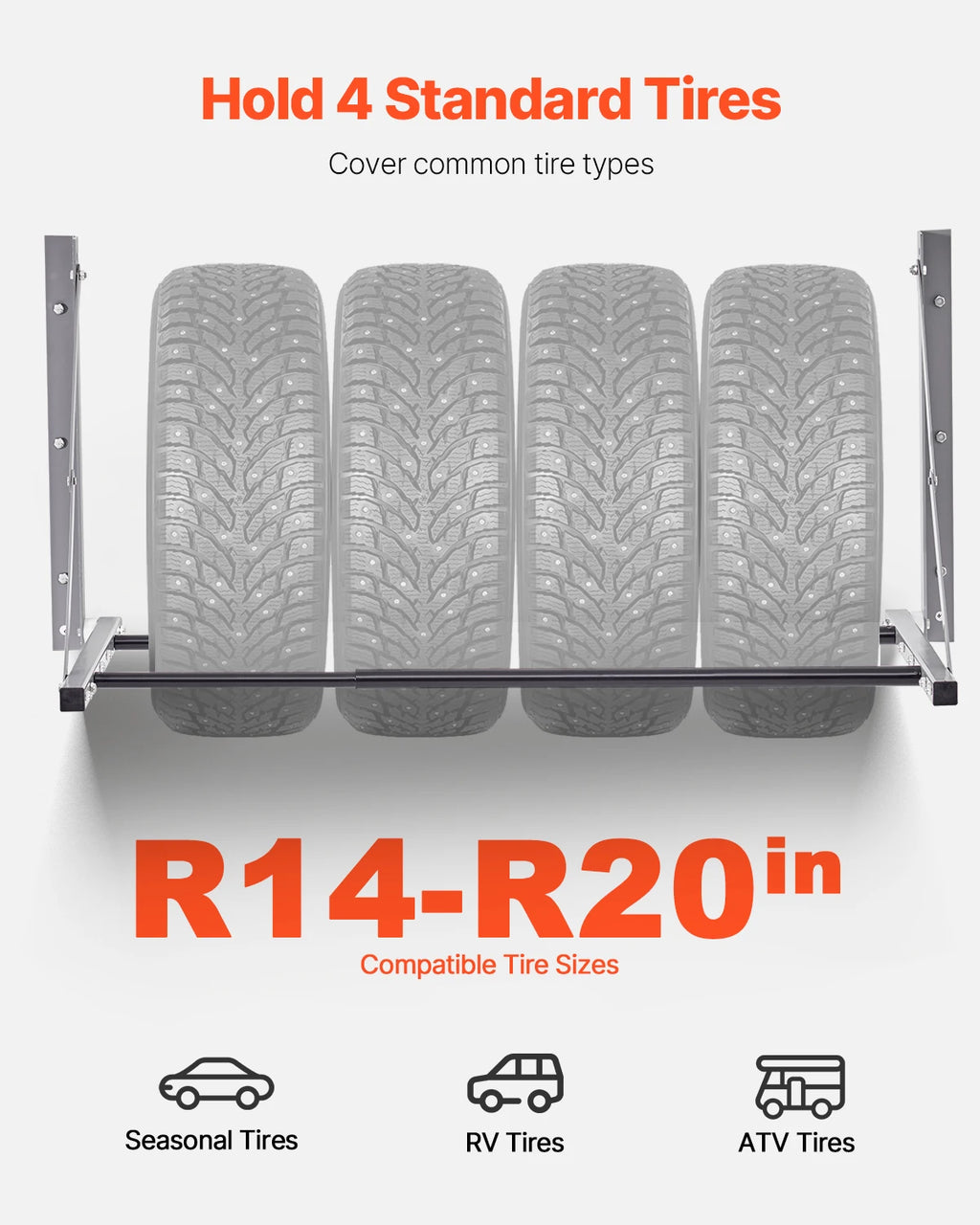 Wall-Mounted Folding Tire Rack product image
