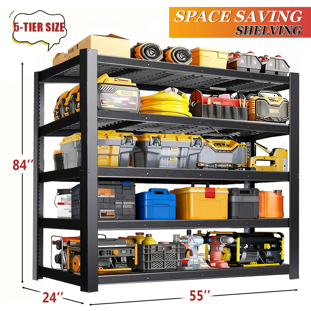 84-Inch Heavy-Duty Metal Storage Rack product image