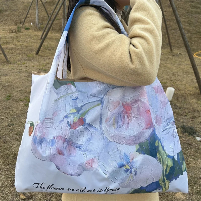 Flower Oil-Painting Foldable Shopping Bag product image