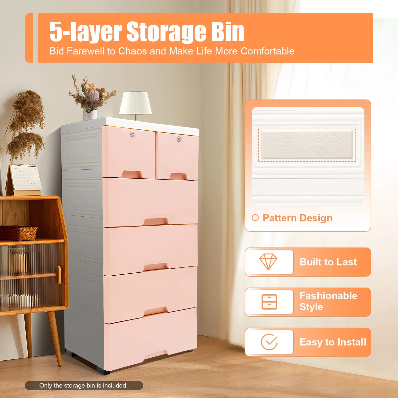 Five-Tier Plastic Storage Cabinet product image