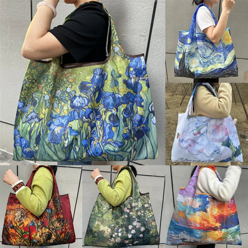Flower Oil-Painting Foldable Shopping Bag product image