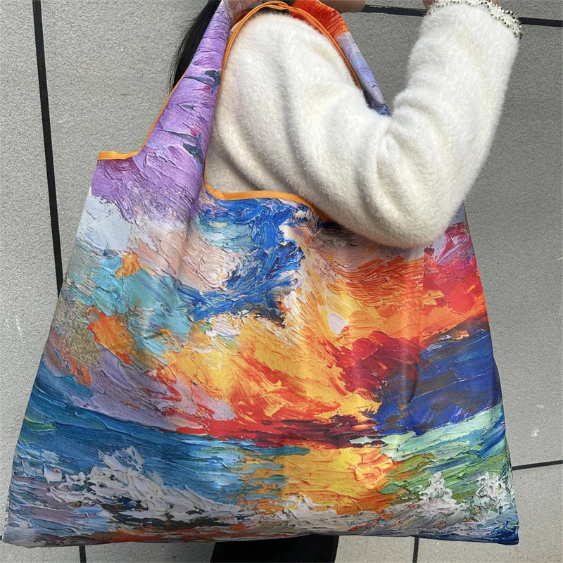 Flower Oil-Painting Foldable Shopping Bag product image