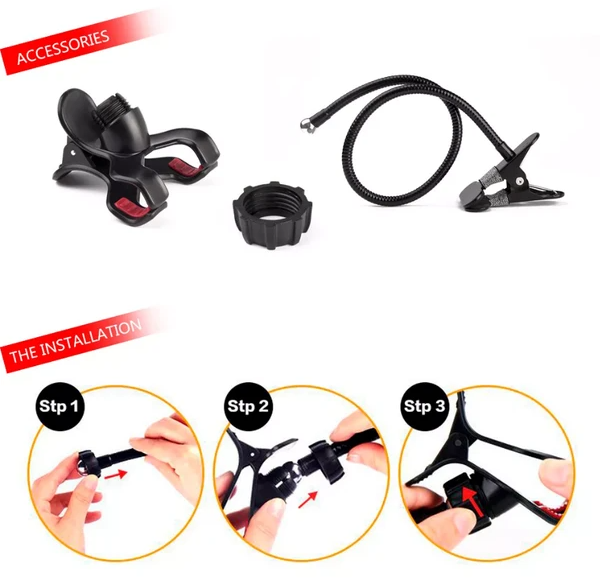 29.5-Inch Flexible Gooseneck Phone Holder, Clamp-On Stand for Desk, Table and Bed