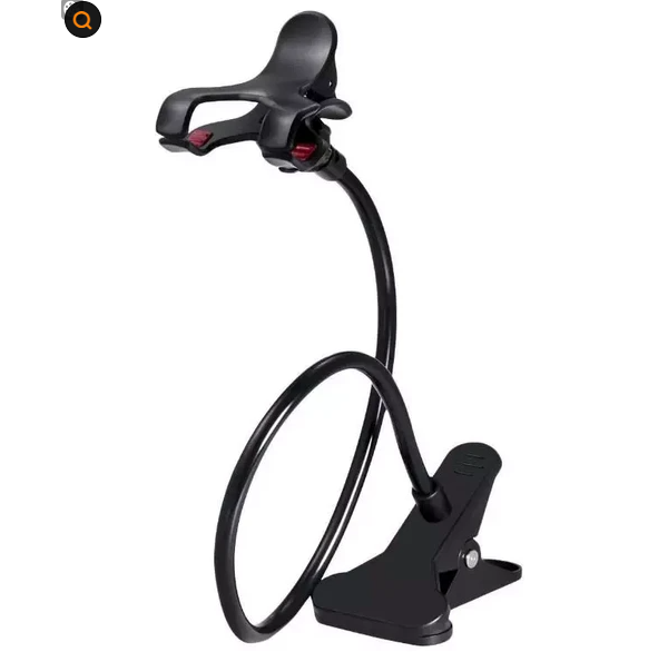 29.5-Inch Flexible Gooseneck Phone Holder, Clamp-On Stand for Desk, Table and Bed