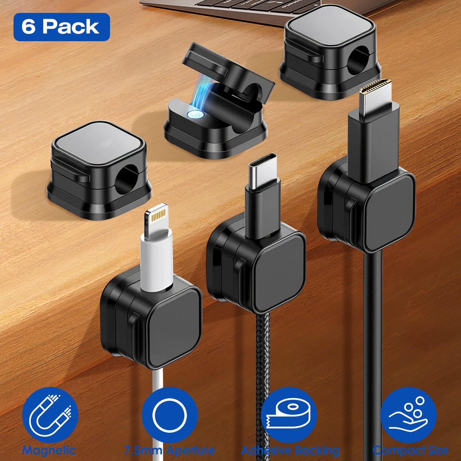 Six-Pack Magnetic Cable Clips product image